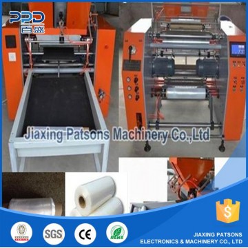 Automatic pre-stretch film rewinding machine